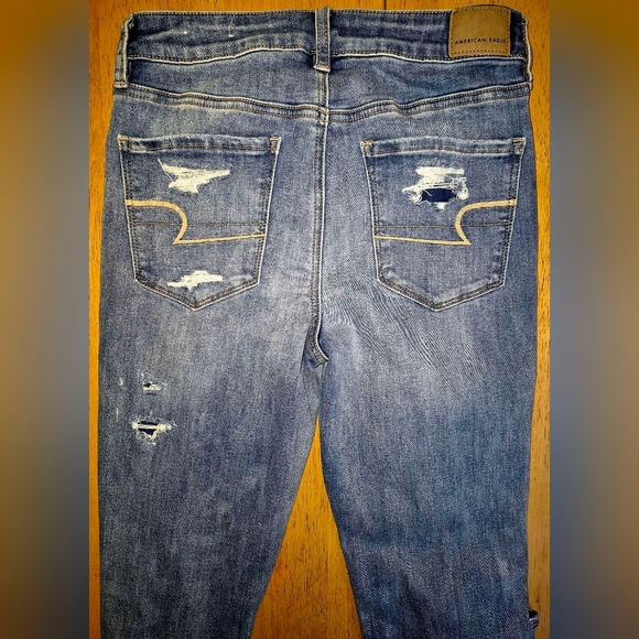 American Eagle Outfitters Blue Skinny Distressed Jeans - Picture 6 of 8